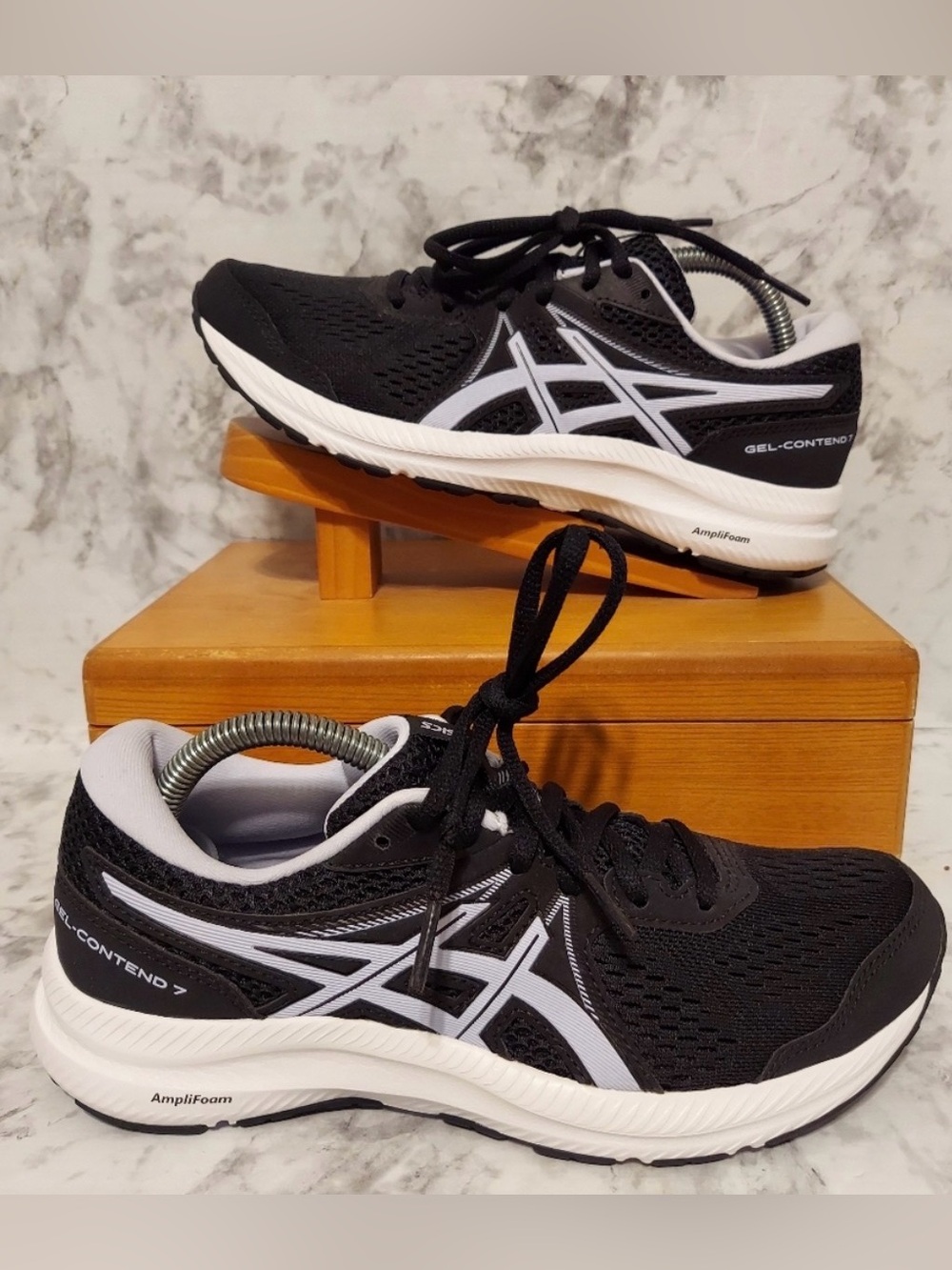 Asics Gel Contend Black & White Running Shoes